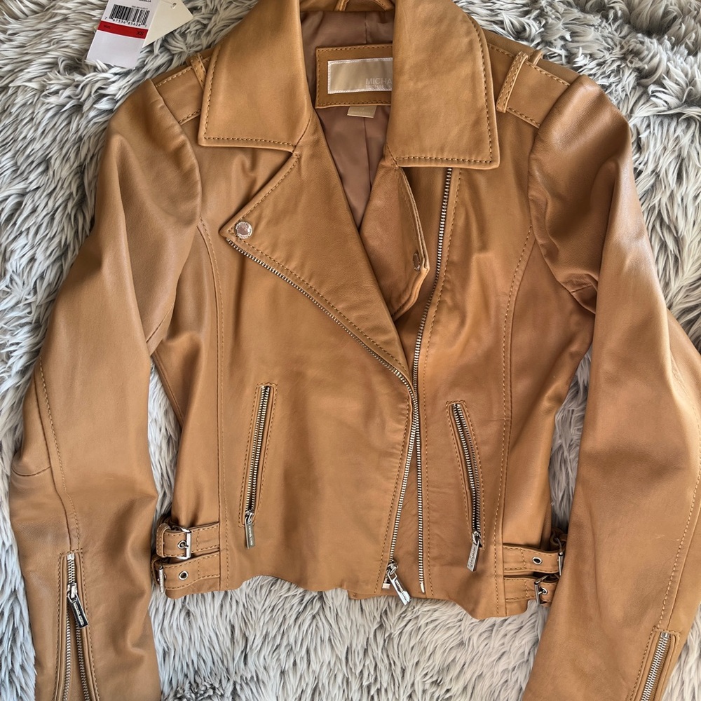 Michael Kors Tan Leather Jacket